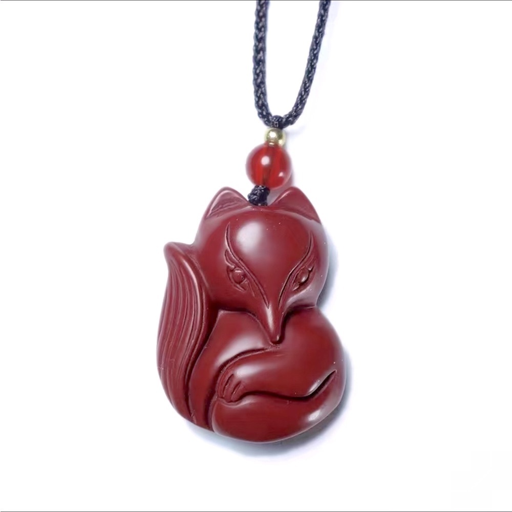 Cinnabar carved fox - Picture 2 of 9